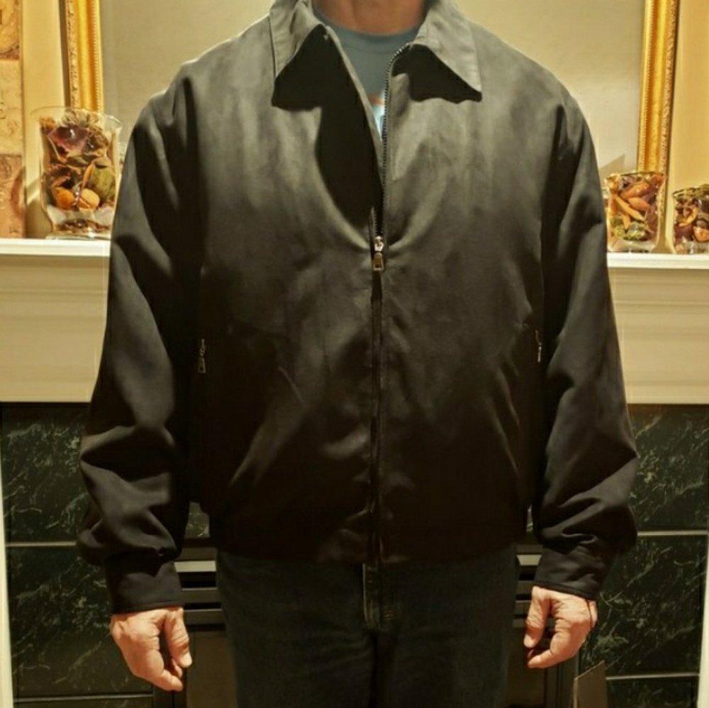 Joseph a bank. Black, suede, bomber style jacket from the 1905 collection